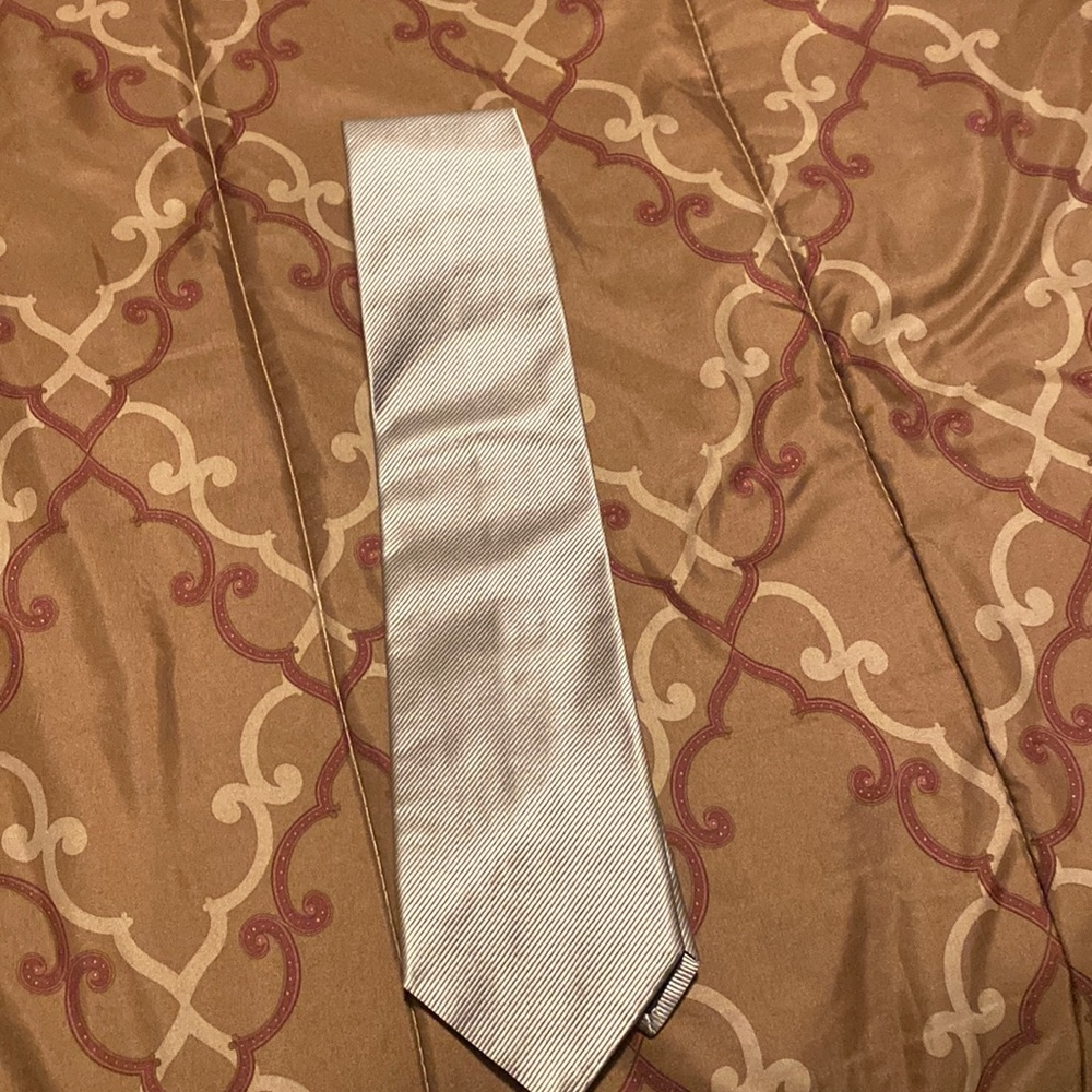 Metropolitan by Lord and Taylor Silver Tie